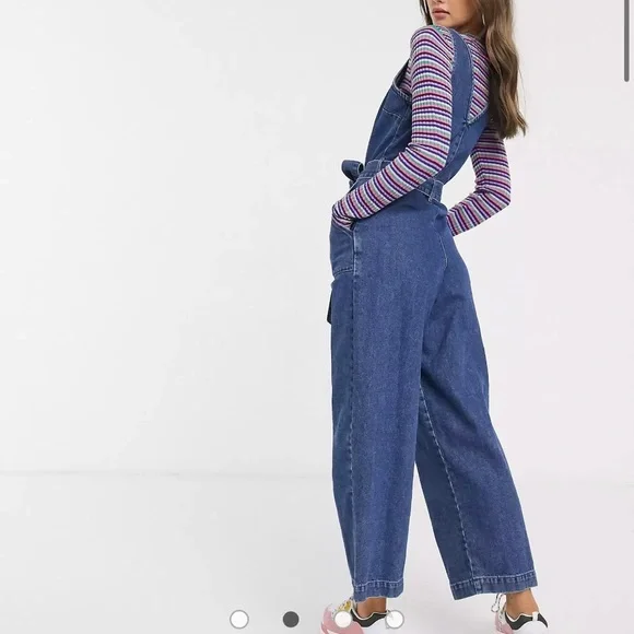 ASOS DESIGN Denim V Neck Jumpsuit Size 8 - Picture 2 of 9